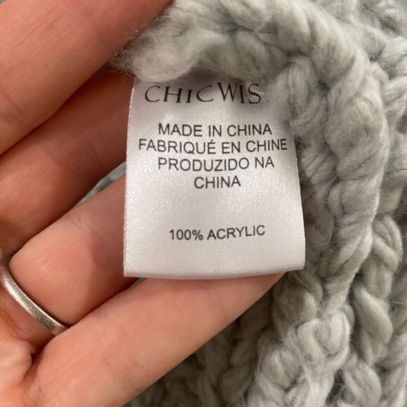 CHICWISH Cuteness On Sleeves Chunky Cardigan - Gray L/XL - Picture 9 of 10